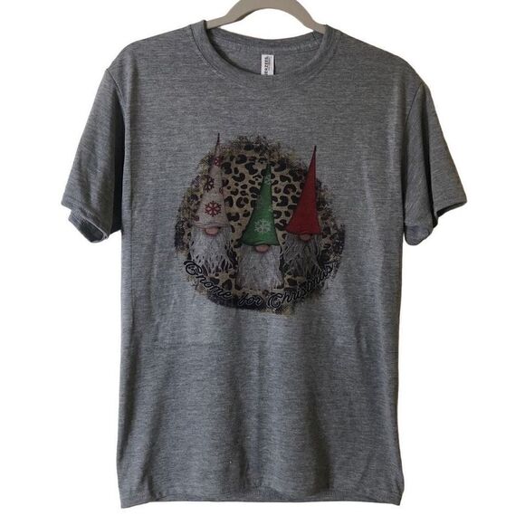 Jerzees Tops - NEW Jerzees Gray “Gnome for Christmas “ Short Sleeve T NWT